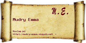 Mudry Emma névjegykártya